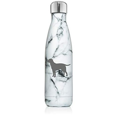 

17 oz. Double Wall Vacuum Insulated Stainless Steel Water Bottle Travel Mug Cup Lab Labrador Retriever (Black White Marble)