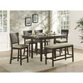 thumbnail image 2 of Pemberly Row Contemporary Counter Height Wood Bench in Brown, 2 of 5