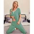 thumbnail image 2 of Ekouaer Pajamas for Women Set 2 Piece Lounge Set Short Sleeve Pjs Joggers Long Pants Sleepwear with Pockets, 2 of 6