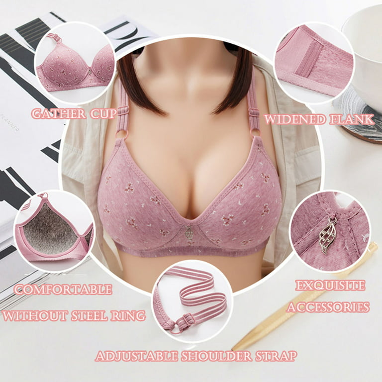 Pejock Everyday Bras for Women, Women's Ultimate Comfort Lift Wirefree Bra  Comfortable Lace Breathable Bra Underwear No Rims Bras No Underwire Wine Cup  Size 36/80BC 