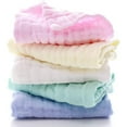 thumbnail image 6 of LNGOOR 5 Pack 12x12" Baby Muslin Washcloths, Natural Muslin Cotton Baby Wipes, Soft Newborn Baby Face Towel and Muslin Washcloth for Sensitive Skin, 6 of 7