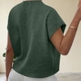 thumbnail image 6 of XUNKUSGA Going Out Tops for Women Fashion 3D Floral Short Sleeve Sweaters for Women Summer Lightweight Comfortable Casual Loose Crewneck Knit Tops,Green,S, 6 of 7