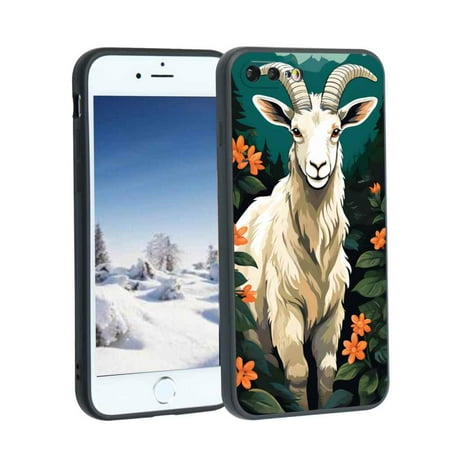 Mountain-Goat Phone Case, Designed for iPhone 7 Plus Case Soft Silicon for women girls boys wife gift,Shockproof Phone Cover