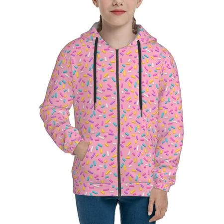 

Hoodies for Women Donut K Long Sleeve Sweatshirt Drawstring Zip Up Hoodie with Pockets Teen Girl Clothes