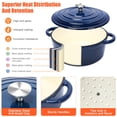 thumbnail image 5 of Juego de utensilios de cocina de hierro fundido esmaltado antiadherente QuliMetal, sartén, 7 piezas con tapa, olla holandesa redonda y saludable para hornear pan de masa madre, apta para horno hasta 2, 5 of 5