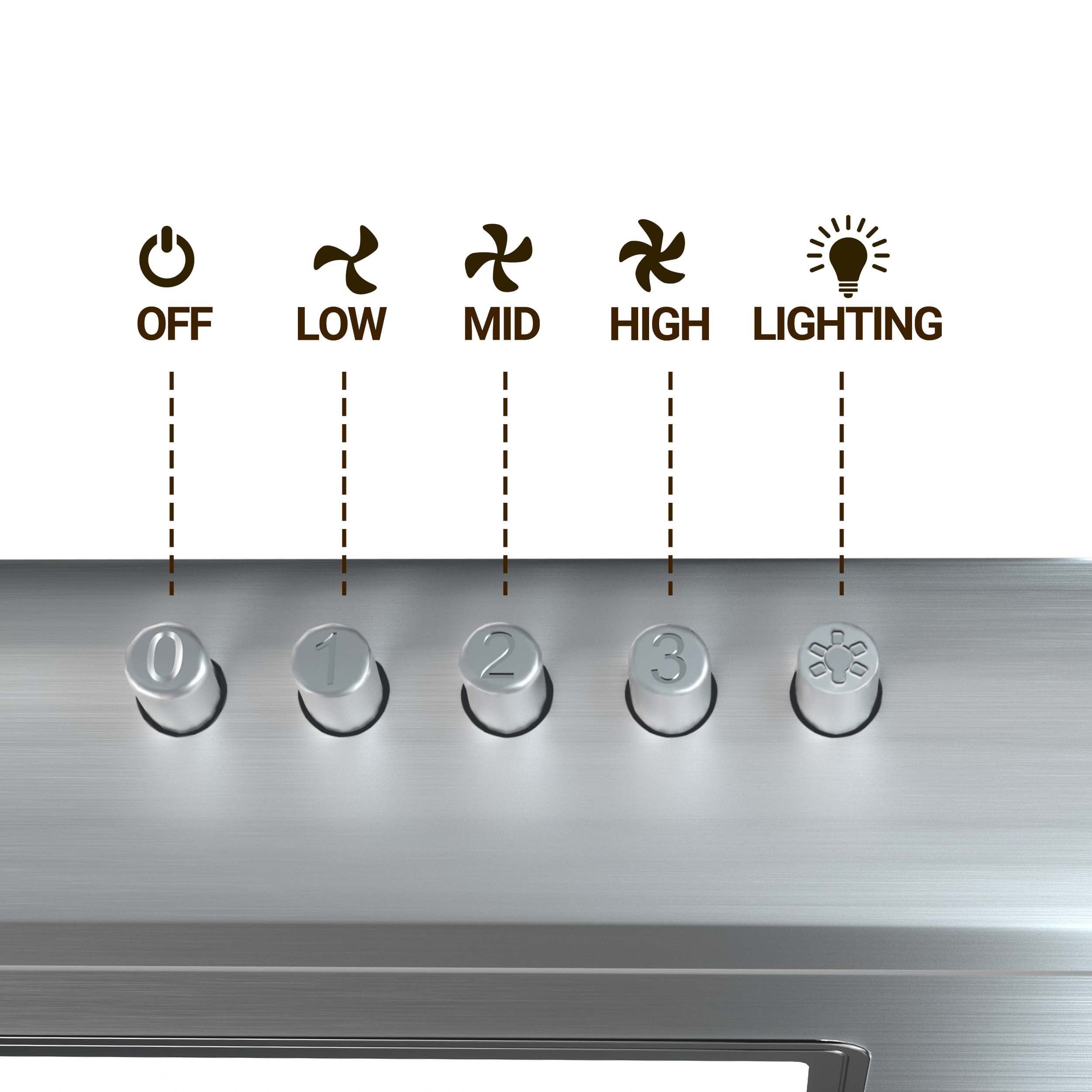 CIARRA Under Cabinet Range Hood 30 inch Slim Vent Hood for Kitchen in Stainless Steel with 3 Speed Exhaust Fan, Push Button,CAS918B75
