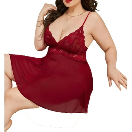 

Babydolls Burgundy Plus Size Sexy Lingerie (Women s)