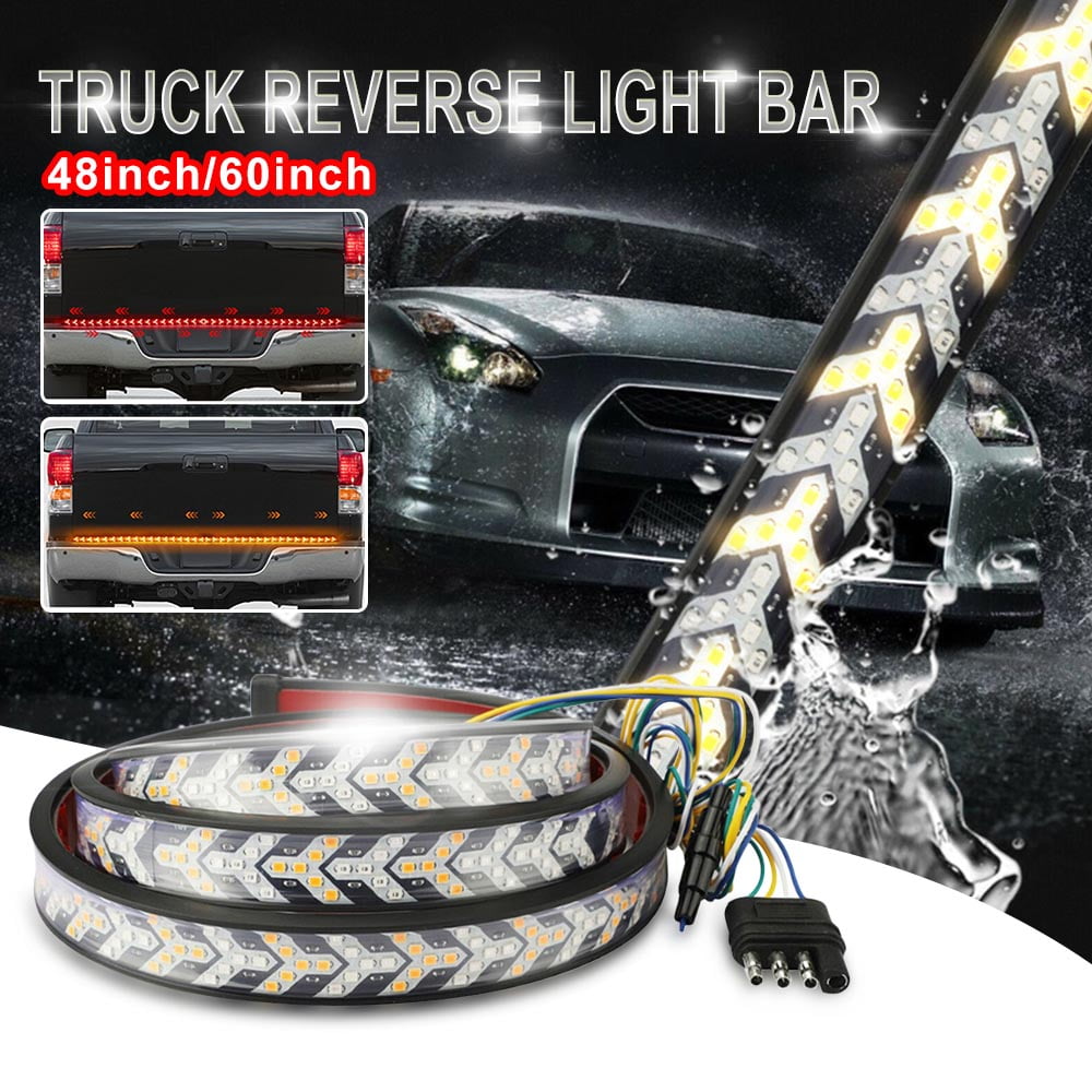 Tailgate LED Strip Tail Light 48 Inch Waterproof Red Yellow LED Light Bar Taillight, Running