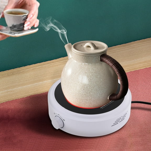 700W Electric Stove, 2-Gear Adjustable, Portable Mini Hot Plate for Boiling Water, Making Tea and Coffee (White), 110V