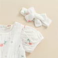 thumbnail image 4 of StylesILove Infant Baby Girls Eyelet Flower Embroidered Dress, Bloomers and Headband 3pcs Outfit Princess Girl Short Sleeve White Cotton Dress (12-18 Months), 4 of 7