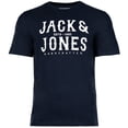 thumbnail image 4 of JACK&JONES Camiseta hombre, pack de 5 - JJLEOGRA TEE CREW NECK, manga corta, cuello redondo, algodón, logo estampado Negro/Blanco/Azul/Verde M (Medium), 4 of 7