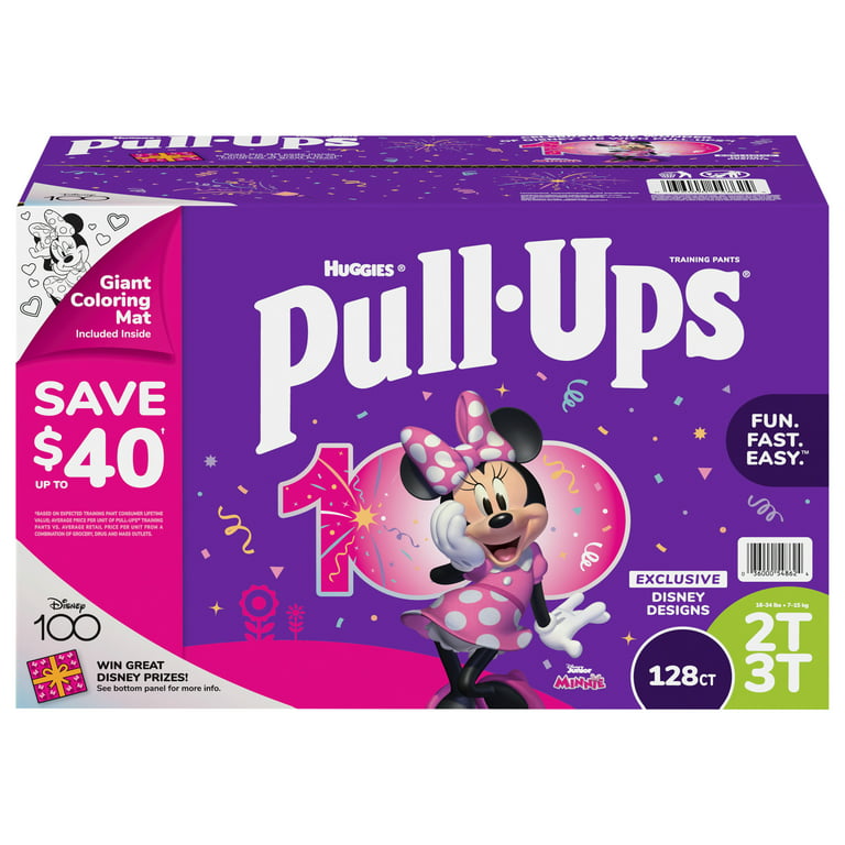 Huggies Pull-Ups Potty Training Pants for Girls 2T-3T 18-34 Pounds (128  Count)