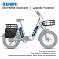 thumbnail image 5 of Fucare Gemini X 750W Electric Bike for Adults Woman Dual Battery Cruise Control 28Mph 20" 4.0 Fat Tire 5.3" Color Display Shimano 7 Speeds Commuter Bike UL Certified, 5 of 7