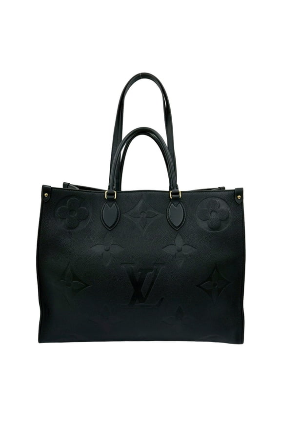 Pre-Owned LOUIS VUITTON On the Go GM Monogram Empreinte Leather Tote Bag, Black, 79080 (Good)