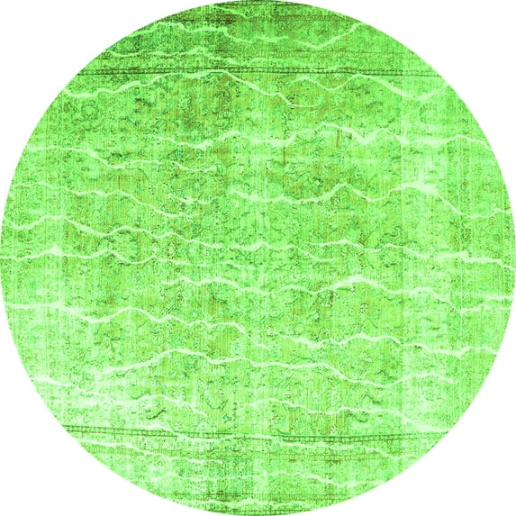 Ahgly Company Indoor Round Persian Green Traditional Area Rugs, 4' Round