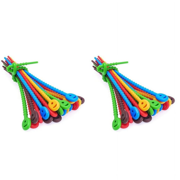 40 PCS Silicone , Zip Ties, Bag Seal Clips, , Bread Ties, Rubber Twist Ties Office