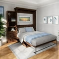 thumbnail image 4 of RoomAndLoft Queen Size Murphy Wall Bed with Shelf Storage & in Brown Solid Wood, 4 of 8