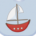 thumbnail image 4 of Inktastic Red Sailboat Boys or Girls Baby Bib, 4 of 4