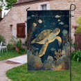 thumbnail image 6 of Vintage Aesthetic Sea Turtle Garden Flag 12x18 Inch Double Sided Burlap Outdoor Ocean Sealife Small House Lawn Decor, 6 of 6