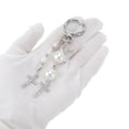 thumbnail image 5 of Unique Bargains 1 Pc Handbag Charm Keychain Faux Pearls Bag Accessories Silver Tone Beige, 5 of 6
