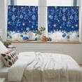 thumbnail image 5 of Navy Blue Christmas Sheer Curtains 54 Inches Long, Weeping Xmas Ball Snowflake Winter Light Filtering Window Curtains for Living Room, Rod Pocket Voile Sheer Curtain Drapes, 52"Wx54"L, 2 Panels, 5 of 9