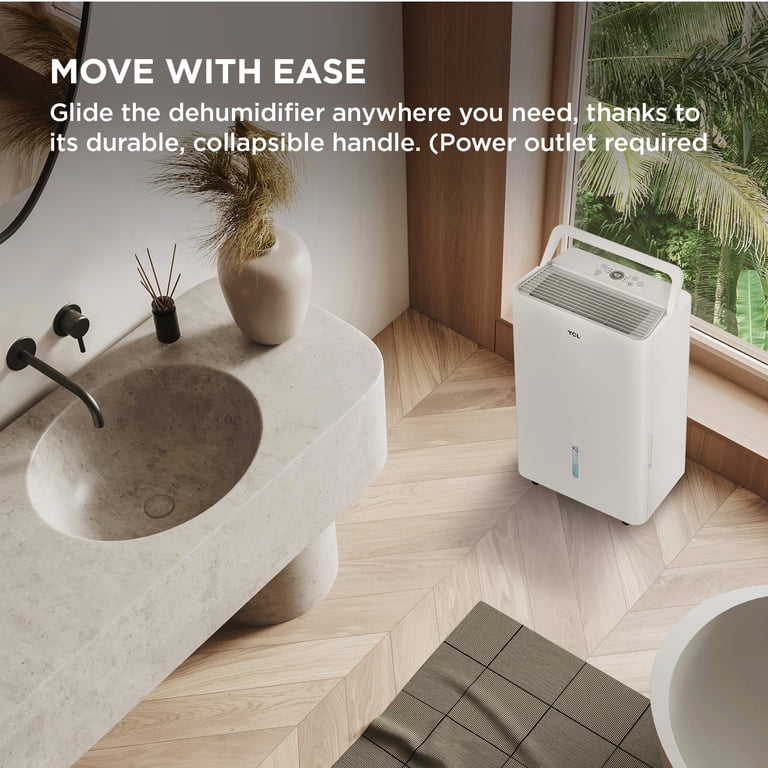 TCL 32 Pt 3,000 sq ft Smart Dehumidifier - White, Energy Star Most