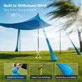 thumbnail image 4 of LAUSAINT HOME Beach Tent, 10x10FT Easy Pop Up Beach Canopy Sun Shade UPF 50+ Protection with 4 Windproof Stability Poles and Sandbags, Outdoor Sun Shelter for Family Camping, Sky Blue, 4 of 11