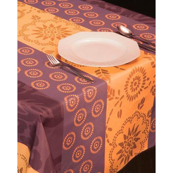 Orange Garden 100% Polyester, Stain Resistant Tablecloth 63 x 63 inch