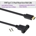 thumbnail image 3 of Cable adaptador USB tipo C 3.1 para montaje en panel AAOTOKK de 0,3 m, negro, 3 of 9