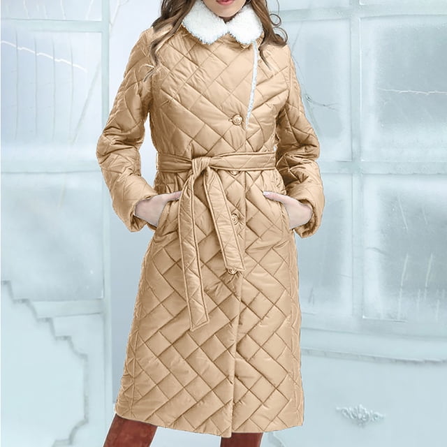 Parkas de manga larga para mujer, ropa de invierno de talla grande, abrigo cálido de algodón y cuero con solapa, chaqueta de manga larga, abrigo para mujer