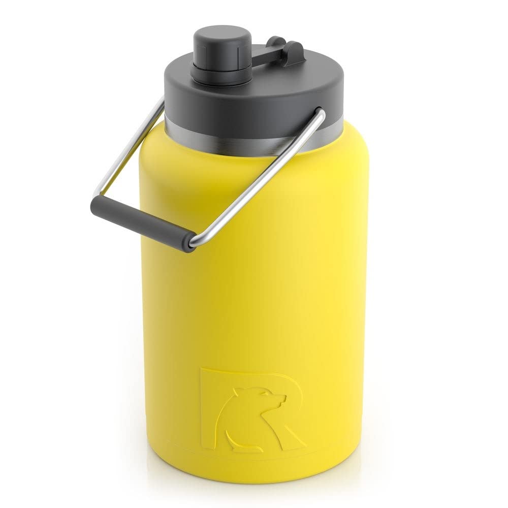 Arslo Gallon Water Jug With Handle, One Gallon Water Bottle  Insulated,Stainless Steel Thermos,Large Vacuum Insulated Water Bottle  Alpine Yellow(GD)