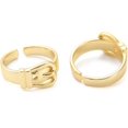 thumbnail image 2 of 1 pieza de anillos de latón para puño, anillos abiertos, anillos de cinturón chapados en oro auténtico de 18 quilates, joyería, 2 of 3
