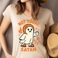 thumbnail image 4 of Not Today Satan Shirt | Funny Ghost Graphic Tee | Unisex T-Shirt, Navy, Size M, 4 of 6