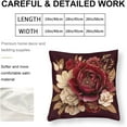 thumbnail image 2 of Decorative Pillows 18"x18" Elegant Burgundy Floral Satin Throw Pillow Covers Chic Blossom Floral Drop Flowers Decorative Soft And Luxurious Cushion Cover Home Decoration, 2 of 7