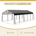 thumbnail image 2 of Villeston 26.5'x13' Outdoor Heavy-Duty Metal Carport with Enhanced Base & Galvanized Steel Roof for Car, Boats and Truck, 2 of 11