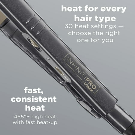 Conair - InfinitiPRO 1" Ceramic Flat Iron - Black