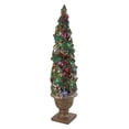 thumbnail image 3 of Northlight 5' Prelit Artificial Christmas Tree Fiber Optic LED Outdoor Topiary in Gold Pot, 3 of 3