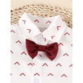 thumbnail image 4 of A Three-Piece Set for Baby Boys Featuring a White Short-Sleeve Shirt, Khaki Shorts, And a Complimentary Belt with a Bow Tie, for Outdoor, 4 of 10
