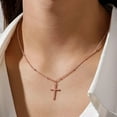 thumbnail image 4 of 925 Sterling Silver Cross Choker Necklace for Women Teens Simple Cross Pendant Necklace Chain Minimalist, 4 of 9