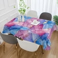 thumbnail image 2 of Yayeee Tablecloths 54" x 54" Rectangle Wrinkle Resistant Party Table Cover, Watercolor Blue Marble Pattern, 2 of 8
