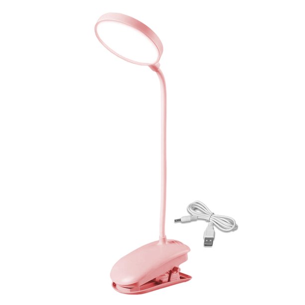 Clip de luz de escritorio en lámpara de mesa abrazadera de luz atenuación recargable para Rosado Colco Lámparas de escritorio