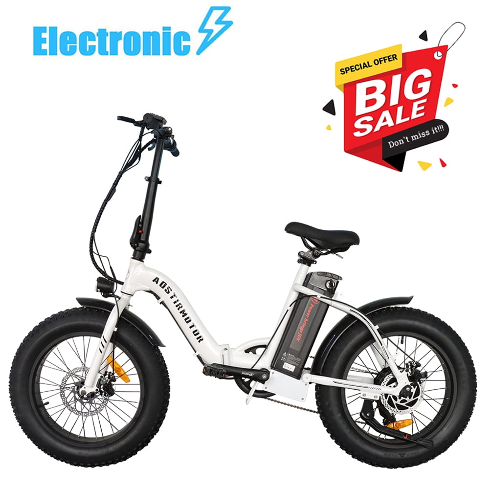 Folding Electric Bike JIFON 20" Fat Tire Electric Bicycle with 500W