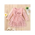 thumbnail image 2 of Franhais Baby Girls Romper Dress Sweet Casual Long Sleeves Letter Printed Newborn Lace Jumpsuits, 2 of 9