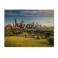 thumbnail image 3 of Designart "Skyline Calgary At Sunrise Morning Glow" Canadian Print on Natural Pine Wood, 3 of 5