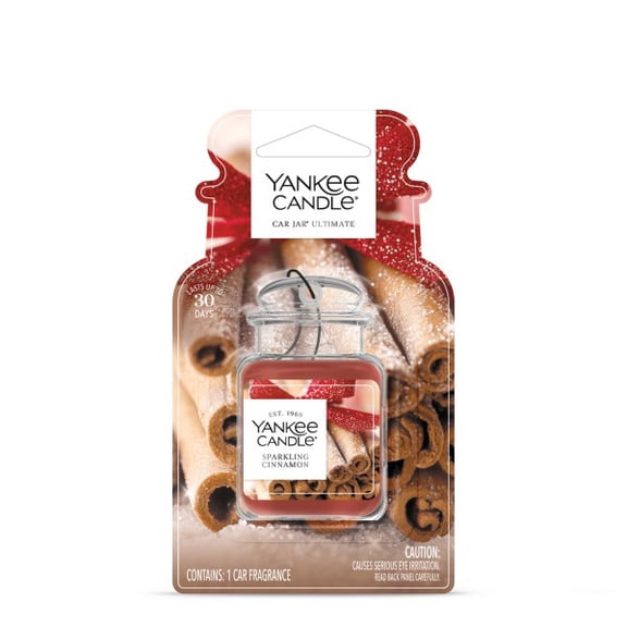 Yankee Candle Car Jar Ultimate Hanging Car Air Fresheners, Sparkling Cinnamon, 0.96 oz (Pack of 4)