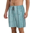 thumbnail image 2 of Logiee Turquoise Wooden1 Print Mens Swim Trunks Quick Dry Board Shorts,Breathable Hawaii Beach Shorts Swimwear Bathing Suits-Large, 2 of 6