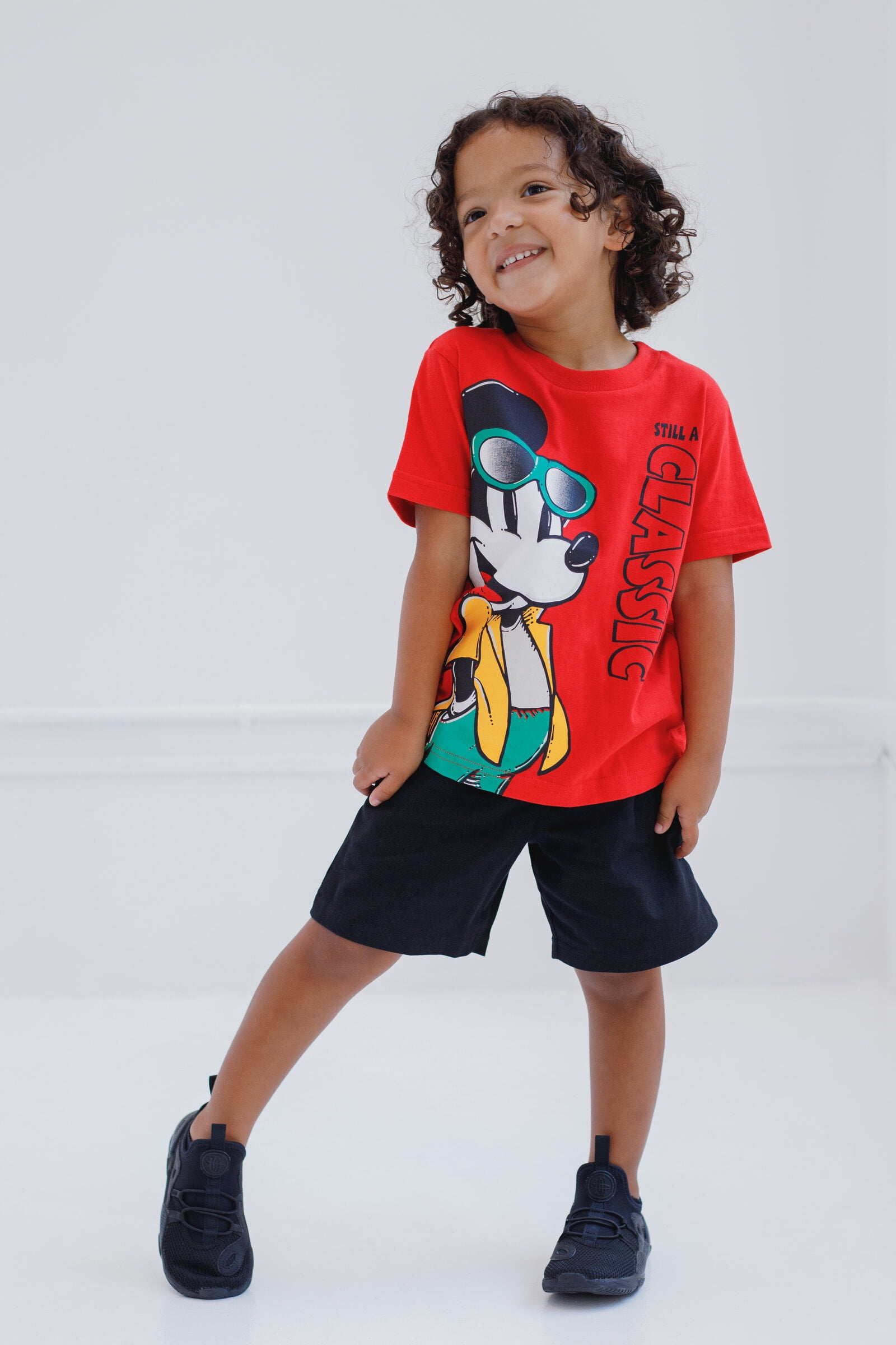 Disney Mickey Mouse Infant Baby Boys T-Shirt and Shorts Outfit Set Infant to Little Kid