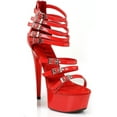 thumbnail image 2 of Ellie Shoes E-609-Neve 6" Platform Womens Stiletto With Multiple Buckles. Red / 9, 2 of 2