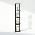 thumbnail image 6 of Furinno Turn-N-Tube 5 Tier Corner Display Bookcase, Particle Board Amber Pine/Black, 9 lb, 6 of 6