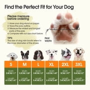IDOMIK Dog Rain Boots 4-Pack, Waterproof Silicone Paw Protectors, Anti-Slip Sole, Double Hook & Loop Straps, Orange, S